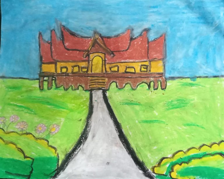 Rumah Gadang dan Bunga